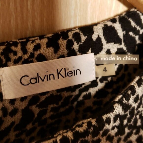 Calvin Klein Knit Leopard Print Sheath Dress 4 - Picture 5 of 6